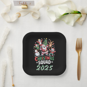 Personalized Christmas Squad 2025 Santa Family  Paper Plates