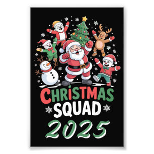 Personalized Christmas Squad 2025 Santa Family Photo Print