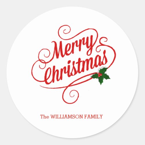 Personalized Christmas Sticker or Envelope Seal