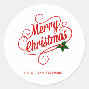 Personalized Christmas Sticker or Envelope Seal