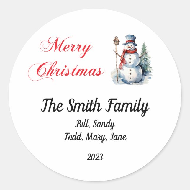 Personalized Christmas Stickers  (Front)