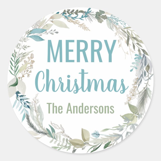 Personalized Christmas Stickers Elegant Envelope (Front)