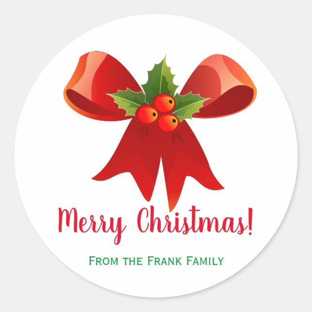 Personalized Christmas Stickers Envelope Seals (Front)
