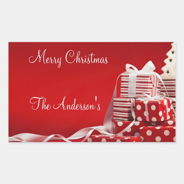 Personalized Christmas Stickers/Gifts Rectangular Sticker (Front)