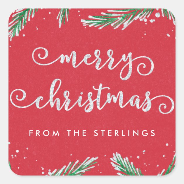 2 Sheets Glitter Holly//merry Christmas Stickers