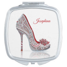 Personalized Christmas Stiletto Compact Mirror