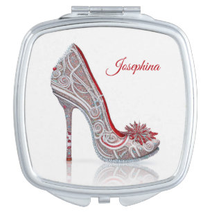 Personalized Christmas Stiletto Compact Mirror