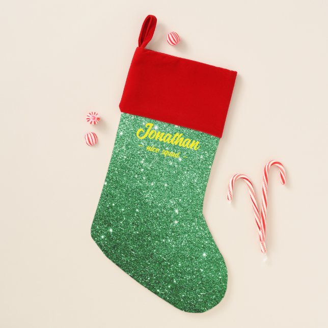 Personalized Christmas Stocking – Glitter Monogram (Front)