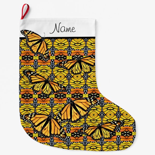 Personalized Christmas Stocking - Monarch Collage (Front)