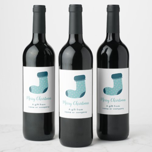 Personalized Christmas Stocking Wine Label