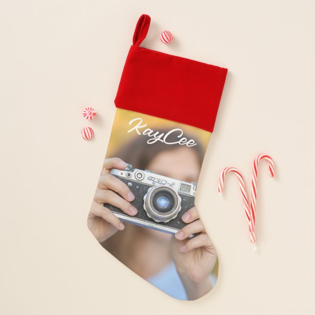 Personalized Christmas Stockings, Unique Photo Christmas Stocking (Front)