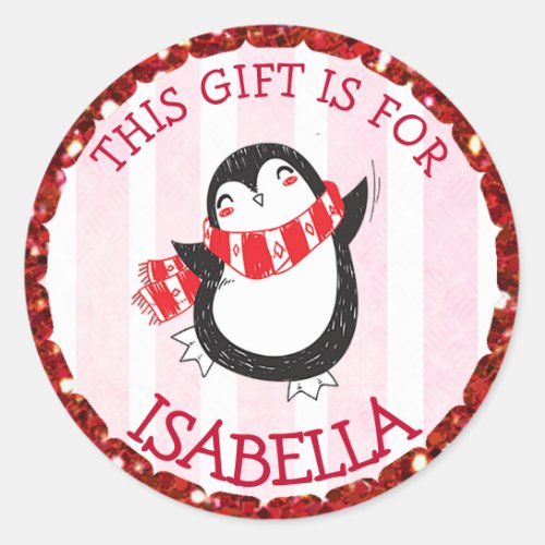 Personalized Christmas Tags Cute Cute Penguin