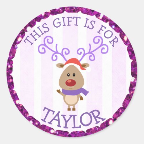 Personalized Christmas Tags Cute Reindeer