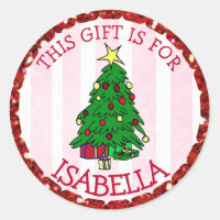 Personalized Christmas Tags Cute Tree & Gifts