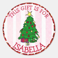 Personalized Christmas Tags Cute Tree & Gifts