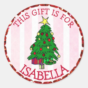 Personalized Christmas Tags Cute Tree & Gifts