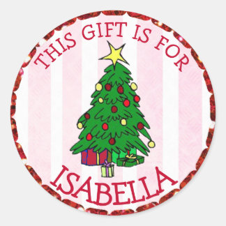 Personalized Christmas Tags Cute Tree & Gifts