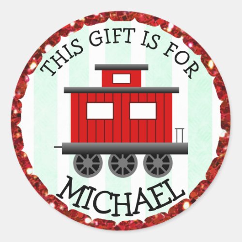 Personalized Christmas Tags Red Train Caboose