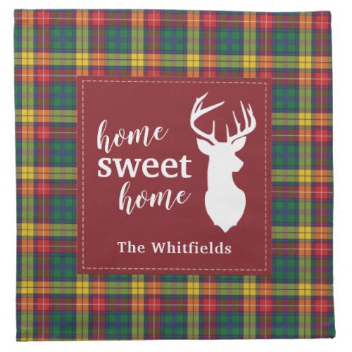 Personalized Christmas Tartan Clan Buchanan Plaid Cloth Napkin