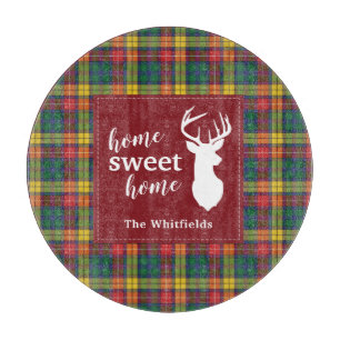 Personalized Christmas Tartan Clan Buchanan Plaid Cutting Board