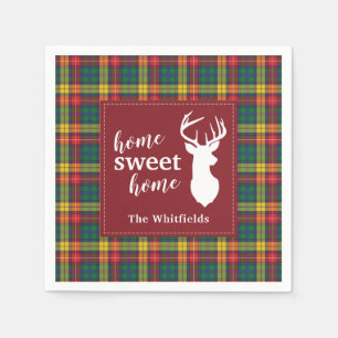 Personalized Christmas Tartan Clan Buchanan Plaid Napkins