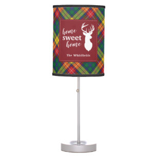 Personalized Christmas Tartan Clan Buchanan Plaid Table Lamp