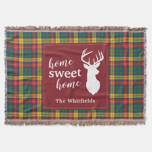 Personalized Christmas Tartan Clan Buchanan Plaid Throw Blanket