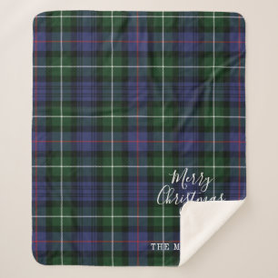 Personalized Christmas Tartan Clan MacKenzie Plaid Sherpa Blanket