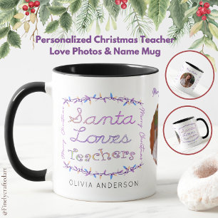Personalized Christmas Teacher Love Photos & Name Mug