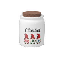 Personalized Christmas-Themed Candy Jar
