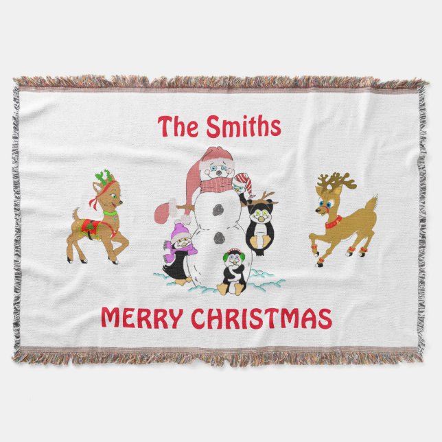 Personalized Christmas Throw Blanket (Front)