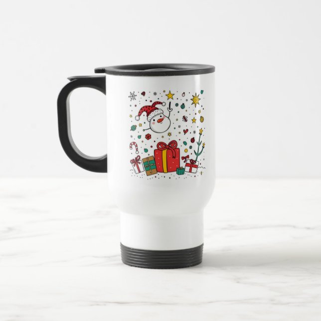 personalized Christmas  Travel Mug (Left)