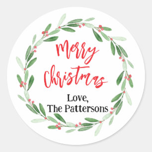 Personalized Christmas Treat Bag Envelope Seals