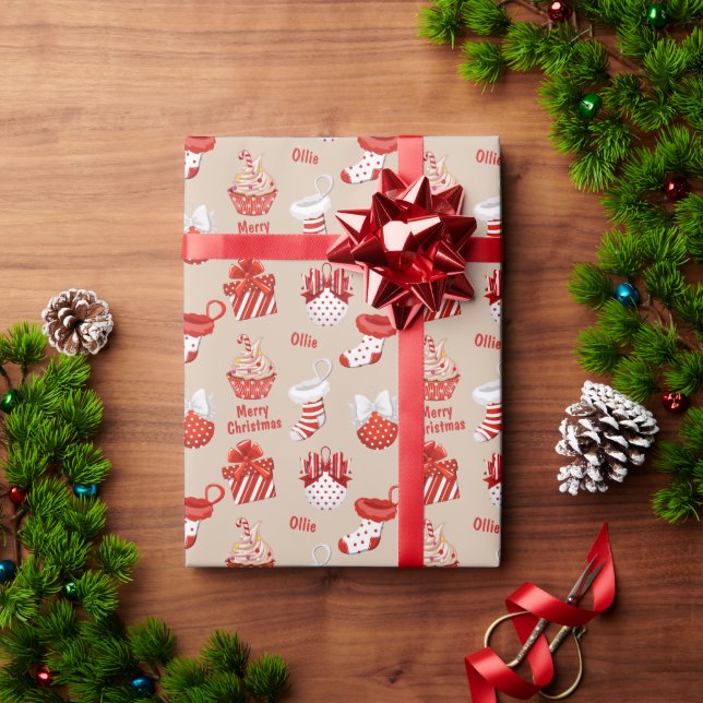Personalized Christmas Treats Wrapping Paper (Holiday Gift)