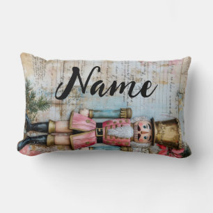 Personalized Christmas tree and nutcracker Lumbar Pillow