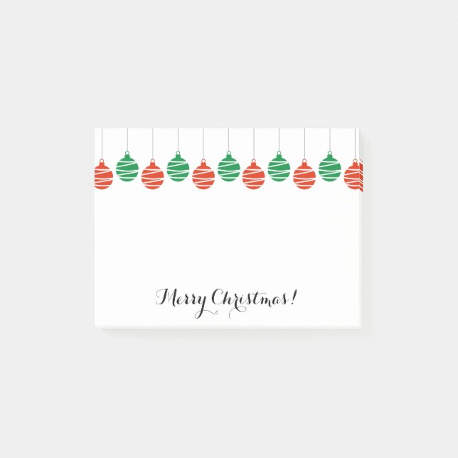 Personalized Christmas tree ball lights Post-it Notes (Front)