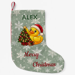 Personalized Christmas Tree Decorating Rubber Duck Small Christmas Stocking