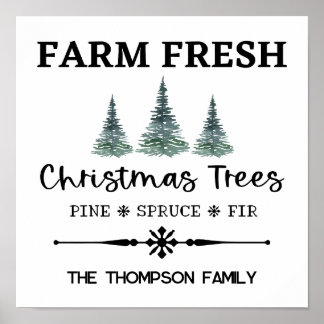 Personalized Christmas Tree Farm Art Print 12x12