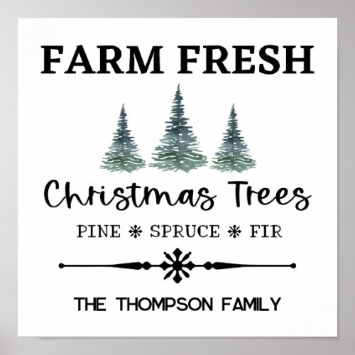 Personalized Christmas Tree Farm Art Print 12x12