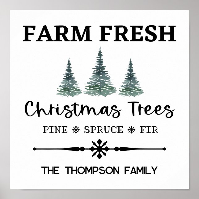 Personalized Christmas Tree Farm Art Print 12x12 (Front)