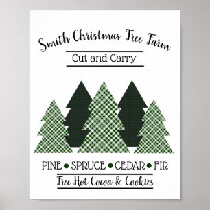 Personalized Christmas Tree Farm Neutral Print