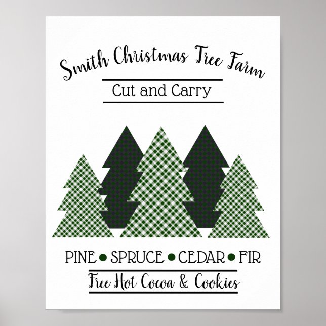 Personalized Christmas Tree Farm Neutral Print (Front)