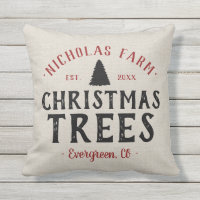 Personalized Christmas Tree Farm | Outdoor Pillow