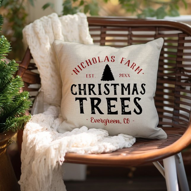 Personalized Christmas Tree Farm | Outdoor Pillow (Creator Uploaded)