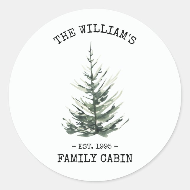 Personalized Christmas tree farmhouse  Classic Round Sticker (Front)