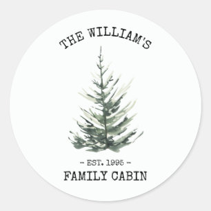 Personalized Christmas tree farmhouse  Classic Round Sticker