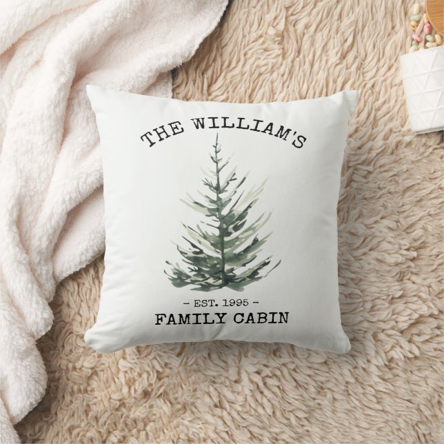 Personalized Christmas tree farmhouse Throw Pillow (Blanket)
