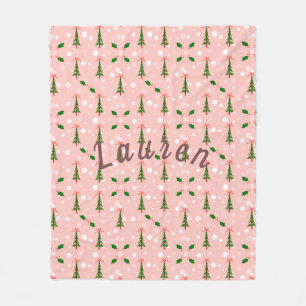 Personalized Christmas Tree Fleece Blanket