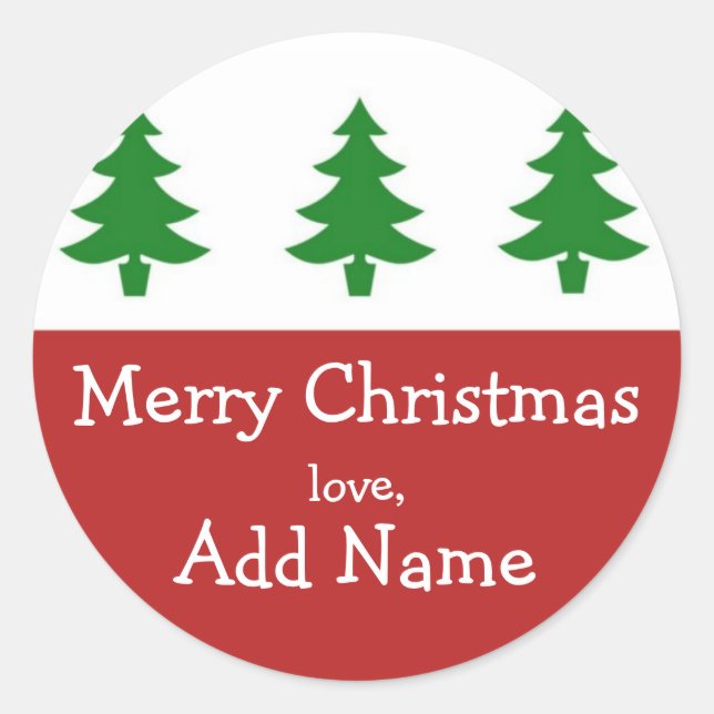 Personalized Christmas Tree Gift Sticker (Front)