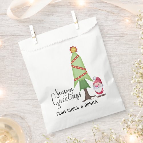 Personalized Christmas Tree  Gnome Favor Bag